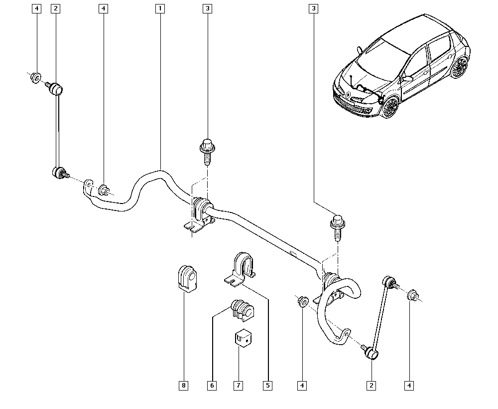 NISSAN 551107916R - Tanko, kallistuksenvaimennin inparts.fi