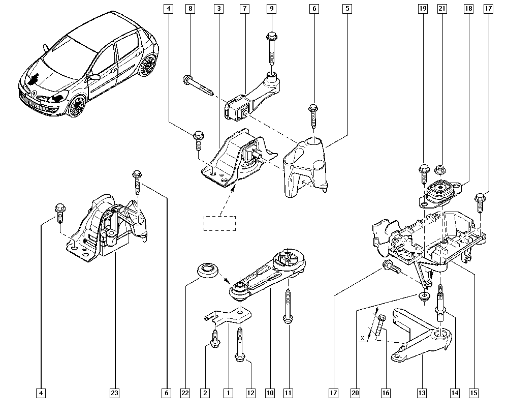 RENAULT 8200487916 - Moottorin tuki inparts.fi