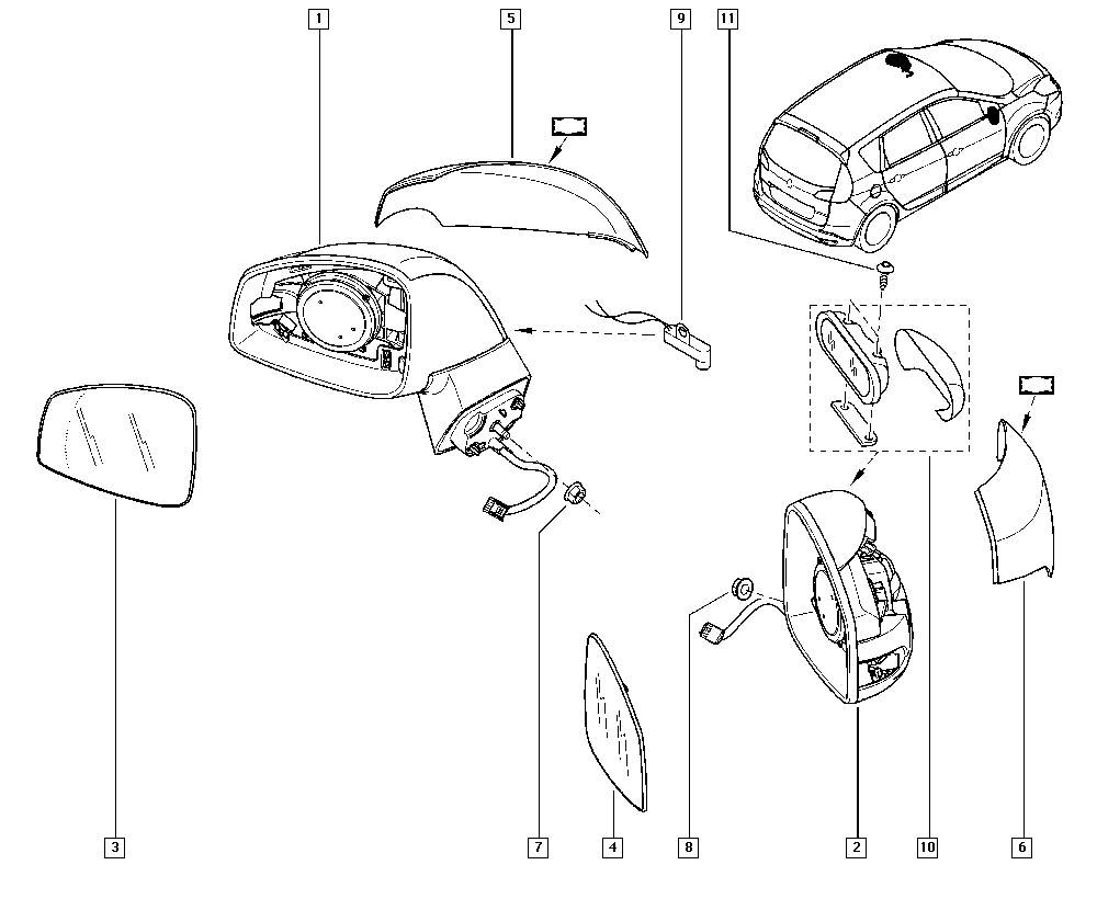 RENAULT 963730016R - Suojus, ulkopeili inparts.fi