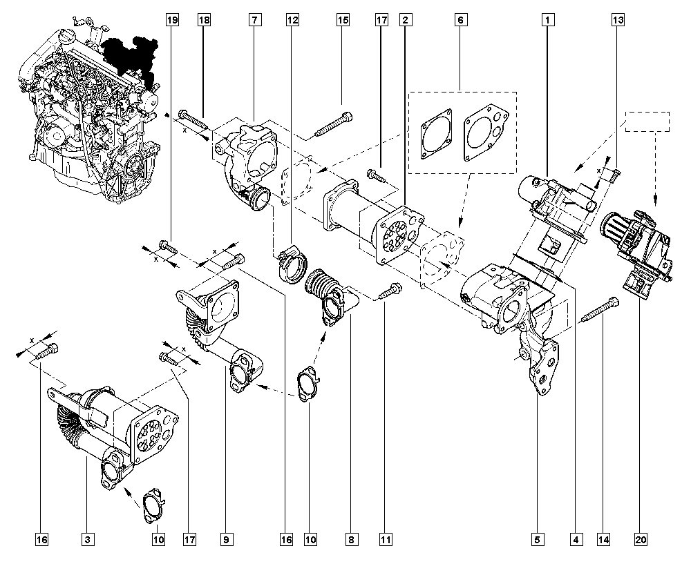 RENAULT 7701061457 - Tiiviste, EGR-venttiili inparts.fi