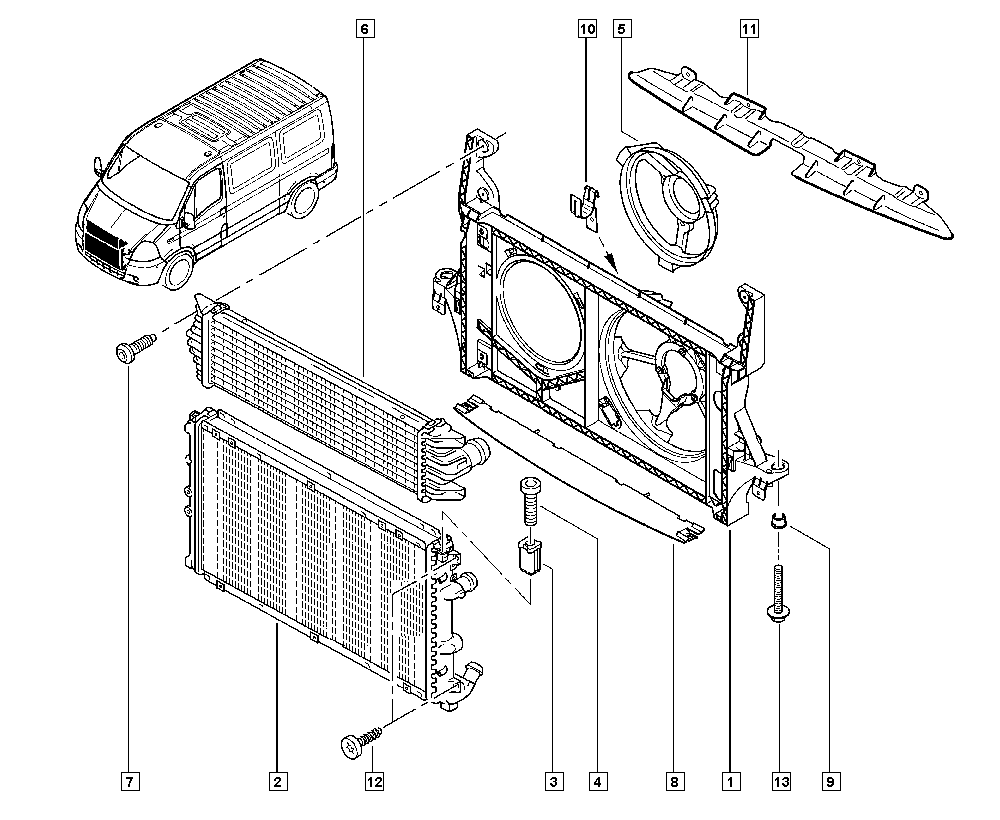 RENAULT 77 01 057 119 - Jäähdytin,moottorin jäähdytys inparts.fi