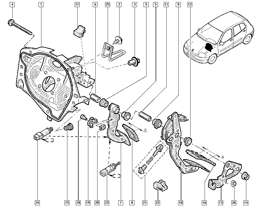 RENAULT 77 00 414 986 - Jarruvalokatkaisin inparts.fi