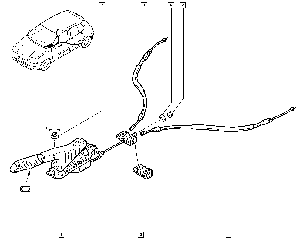 RENAULT 7700426005 - Vaijeri, seisontajarru inparts.fi