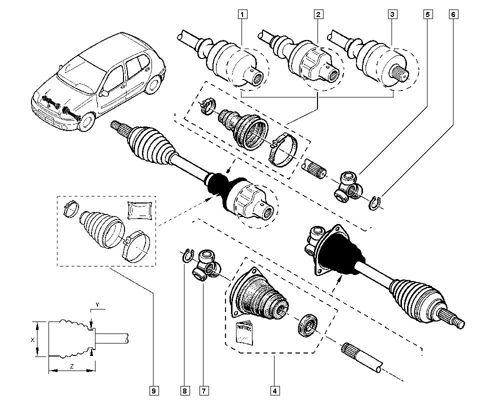 RENAULT 7701209884 - Paljekumi, vetoakseli inparts.fi