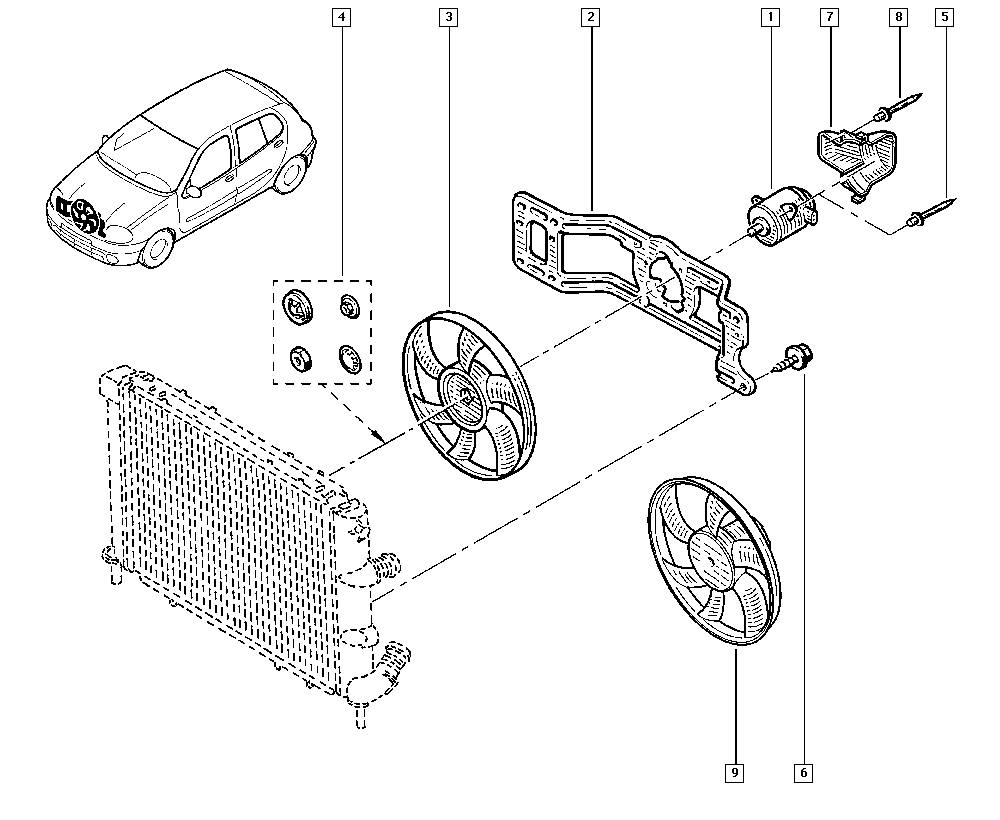 NISSAN 7701045216 - Tuuletin, moottorin jäähdytys inparts.fi