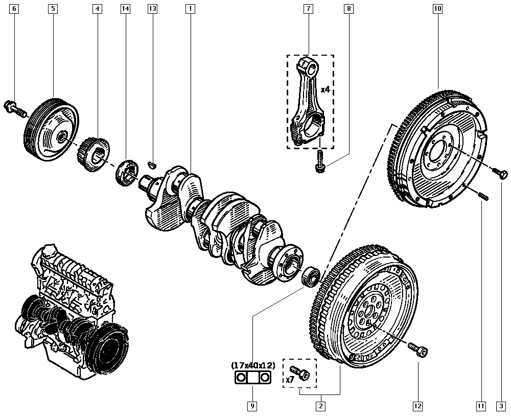 NISSAN 8200689702 - Hihnapyörä, kampiakseli inparts.fi