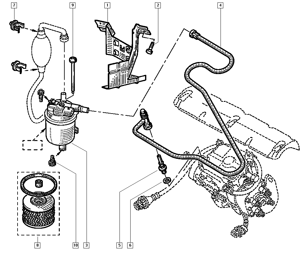 Suzuki 7701043620 - Polttoainesuodatin inparts.fi