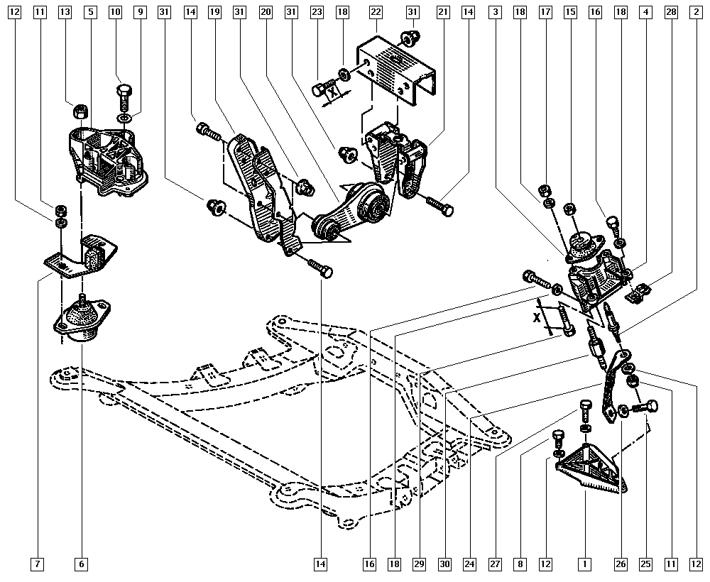 RENAULT 77 00 411 638 - Moottorin tuki inparts.fi