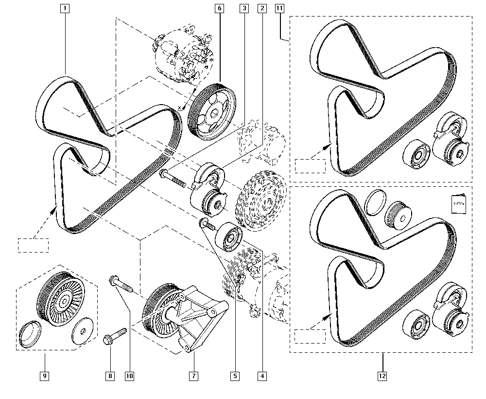 Mitsubishi 117507271R - Hihnankiristin, moniurahihna inparts.fi