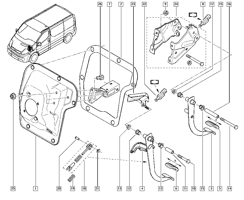 RENAULT 7701053596 - Kytkinpoljin inparts.fi