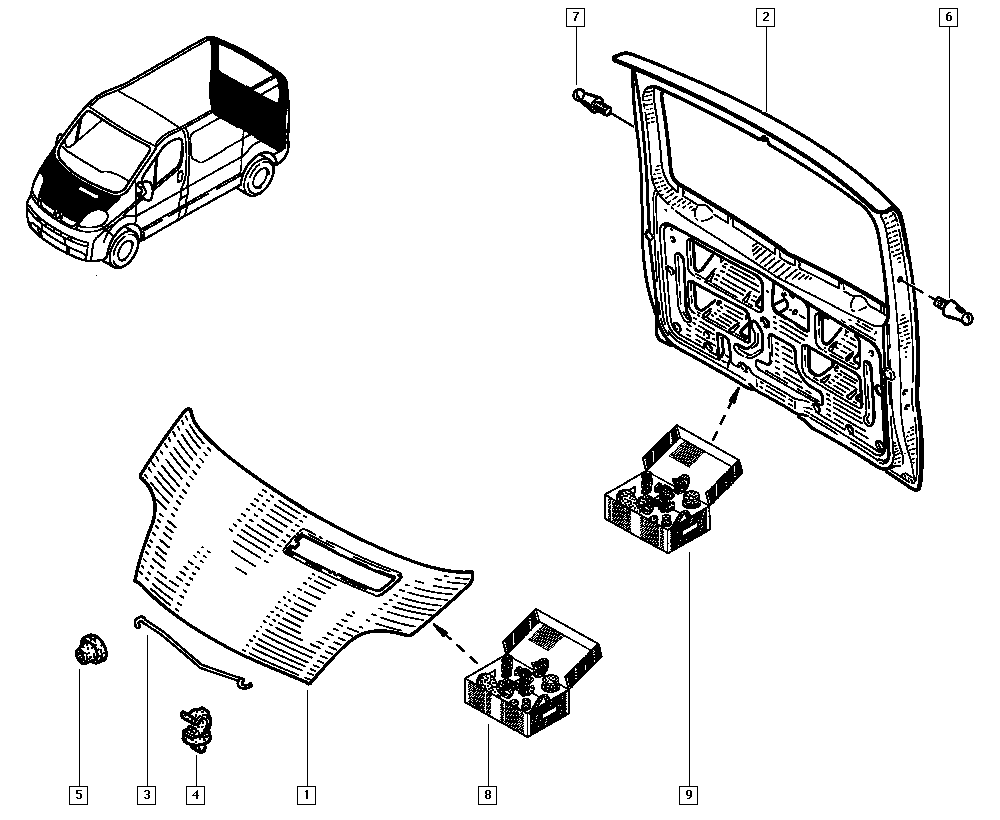 RENAULT 7703179014 - Rajoitin, konepelti inparts.fi