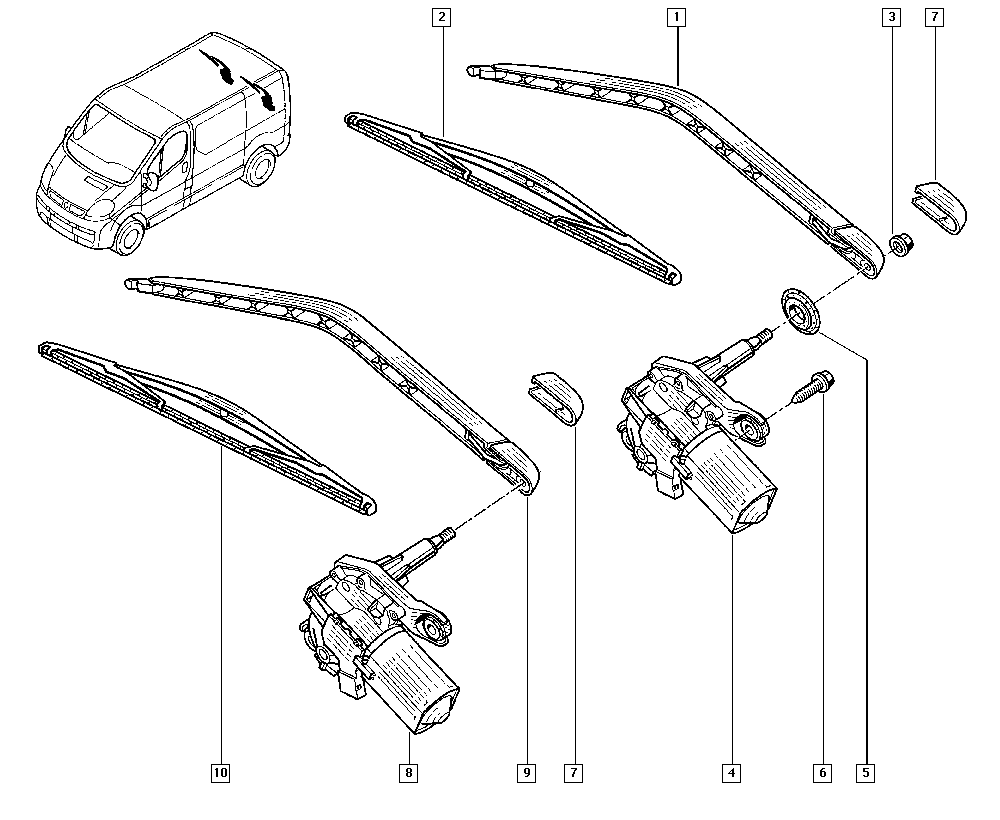 RENAULT 7701 043 992 - Tuulilasinpyyhkimen varsi, lasinpesu inparts.fi