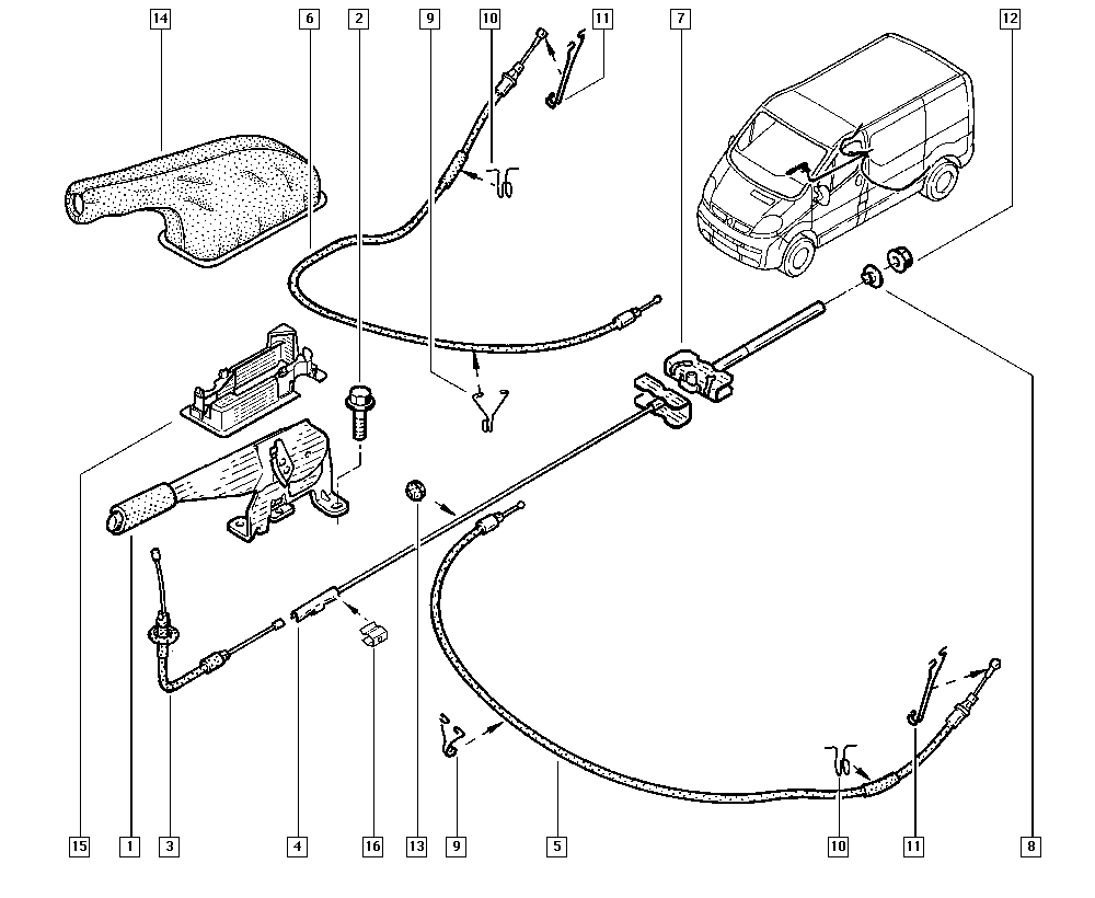 RENAULT 365301673R - Vaijeri, seisontajarru inparts.fi