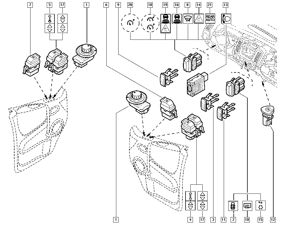 RENAULT 82 00 057 319 - Kytkin, lasinnostin inparts.fi