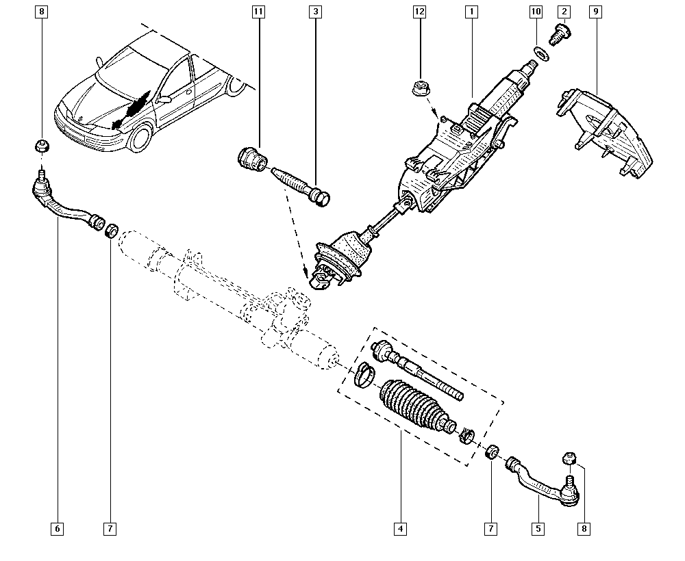 Vauxhall 7701049283 - Raidetangon pää inparts.fi