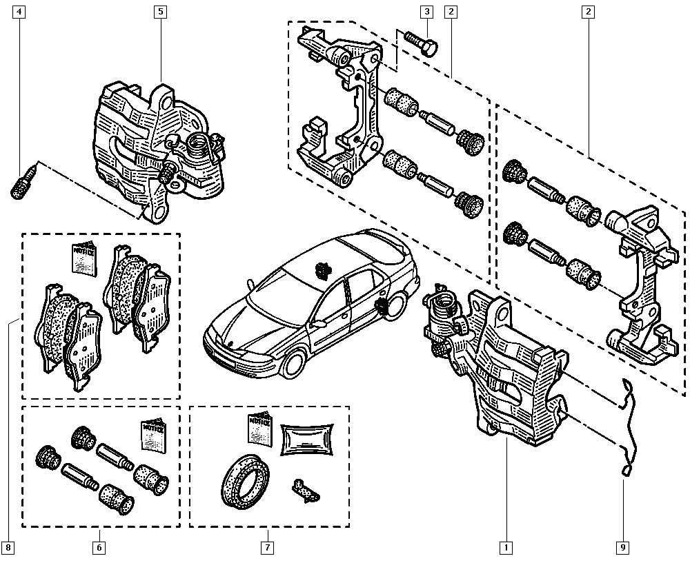 RENAULT 7701206608 - Korjaussarja, jarrusatula inparts.fi