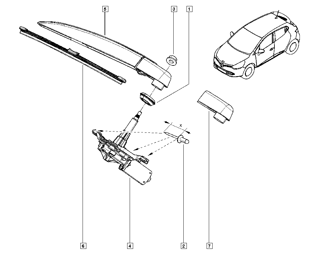 RENAULT 287816193R - Tuulilasinpyyhkimen varsi, lasinpesu inparts.fi