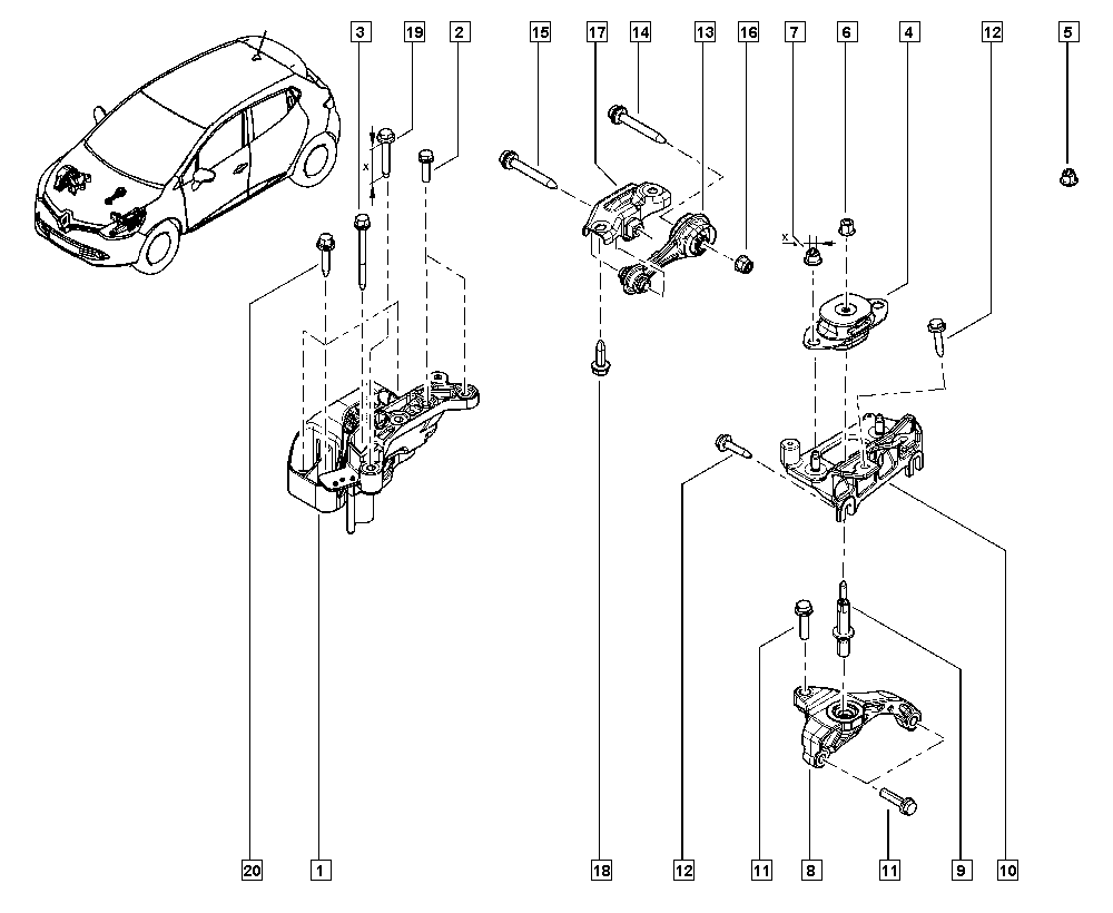 RENAULT 112202847R - Moottorin tuki inparts.fi