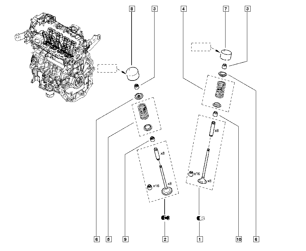 RENAULT 13 20 764 85R - Tiiviste, venttiilivarsi inparts.fi