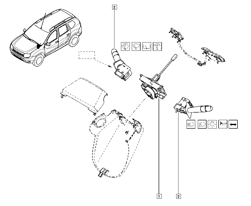 RENAULT 60 01 551 361 - Kytkin, ohjausakseli inparts.fi