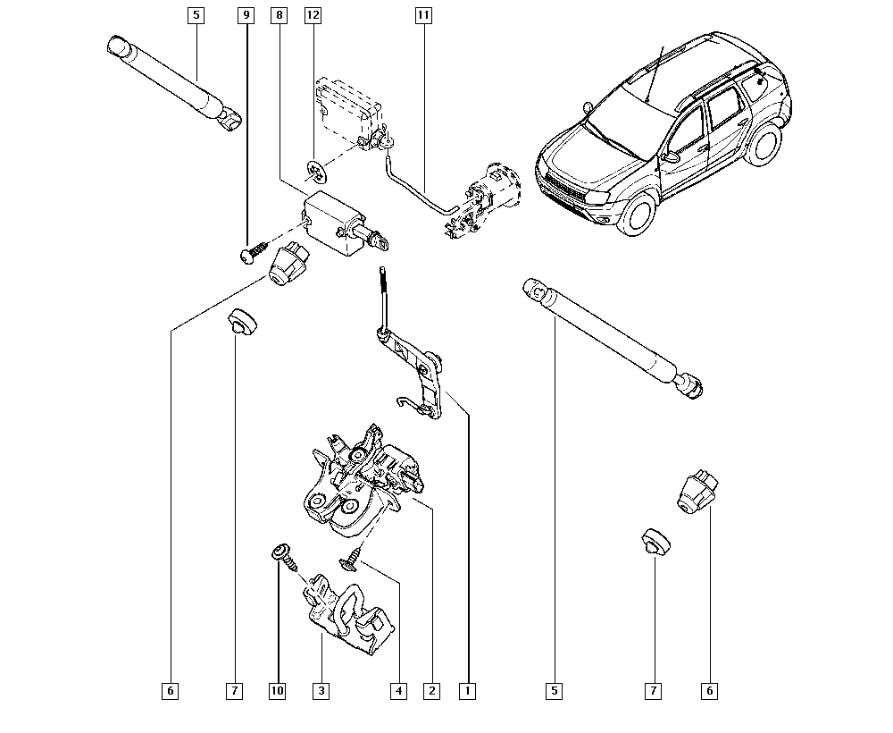 RENAULT 90 45 200 04R - Kaasujousi, tavaratila inparts.fi