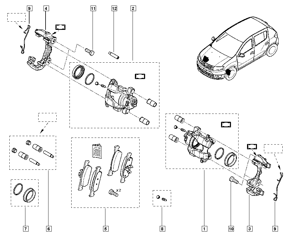 RENAULT 7701209198 - Tarvikesarja, jarrupala inparts.fi