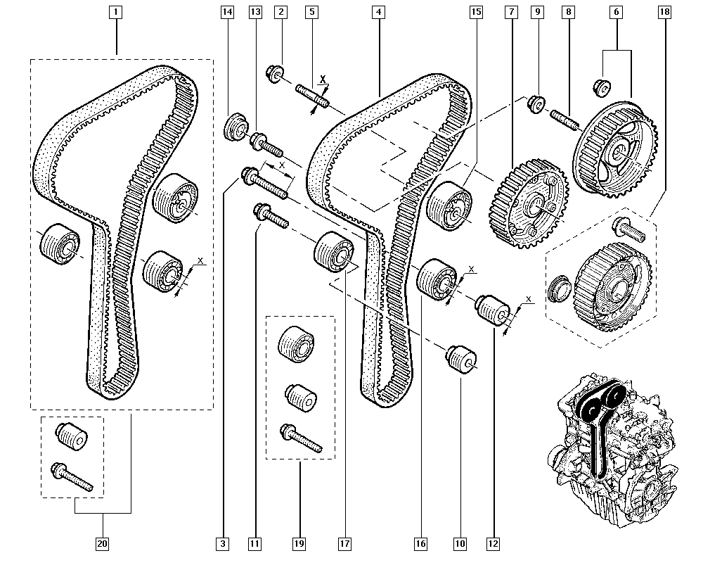 RENAULT 77 01 063 999 - Hammashihnat inparts.fi