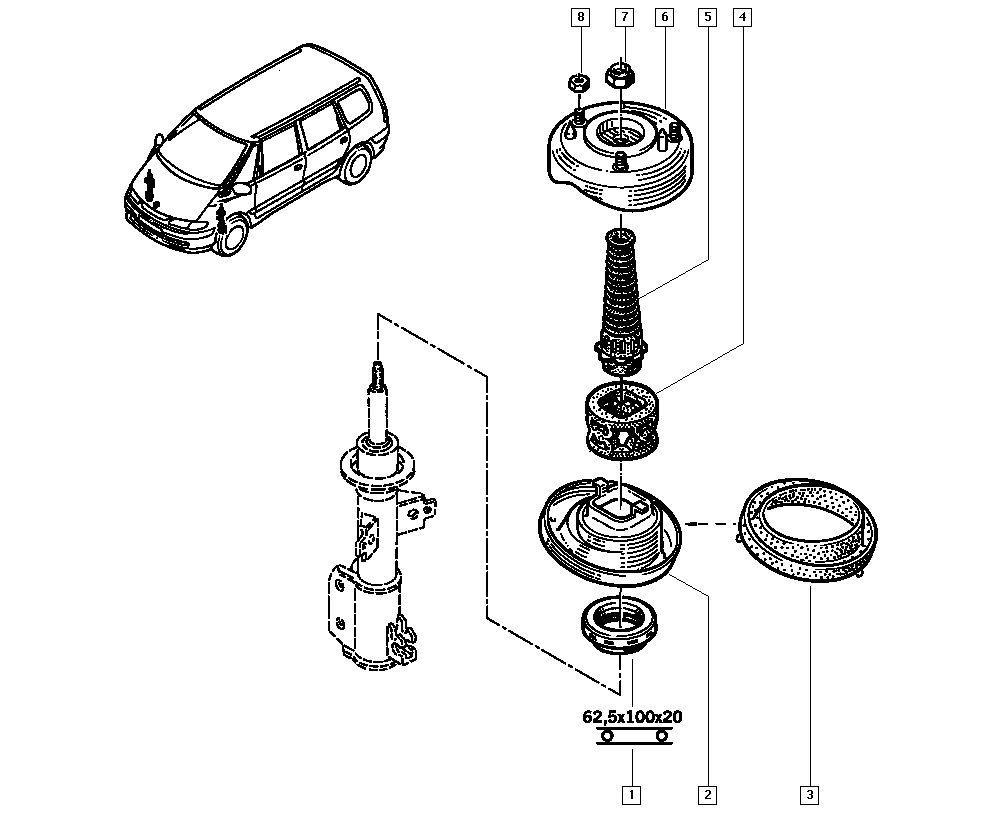 RENAULT 60 25 305 979 - Jousijalan tukilaakeri inparts.fi