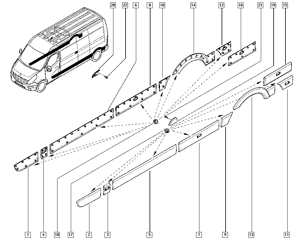 RENAULT 768560130R - Suoja / koristelista, kylkipaneli inparts.fi