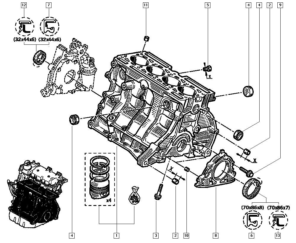 RENAULT 77 01 473 494 - Akselitiiviste, kampiakseli inparts.fi