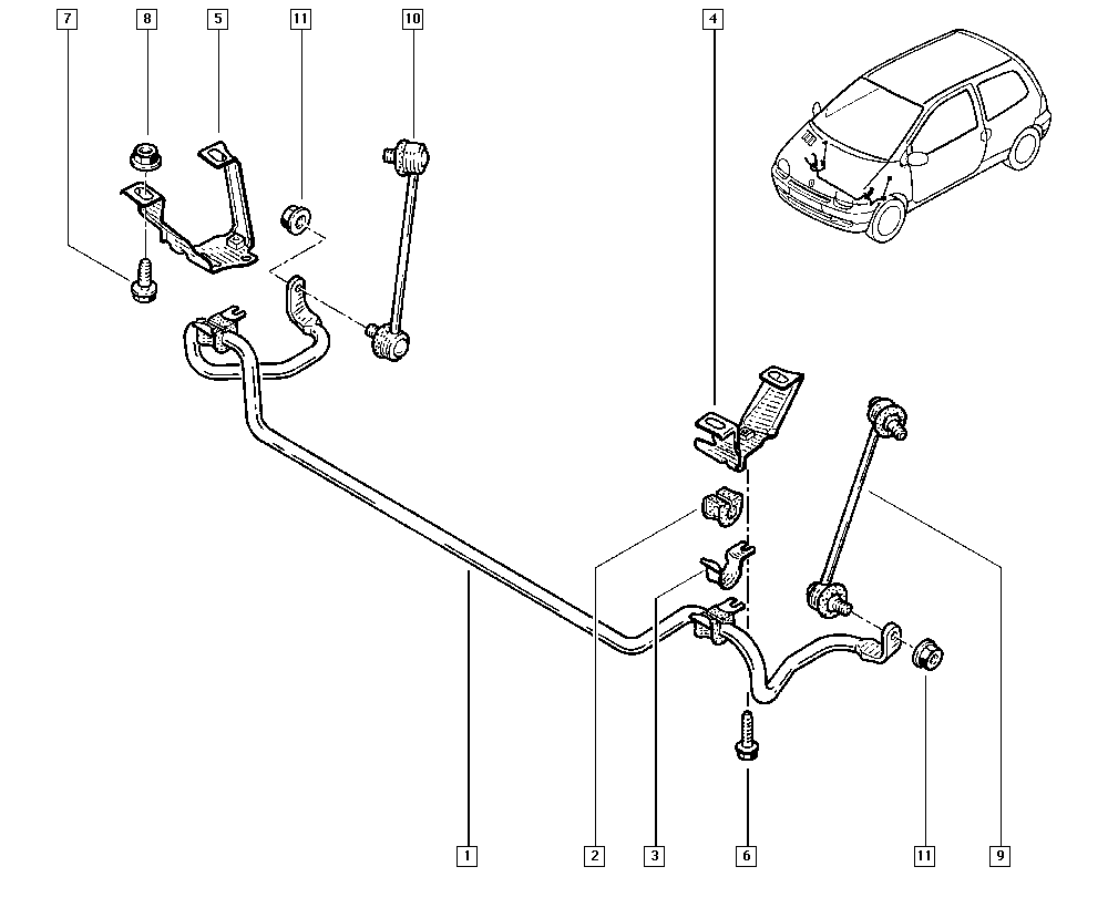 RENAULT 82 00 714 446 - Tanko, kallistuksenvaimennin inparts.fi