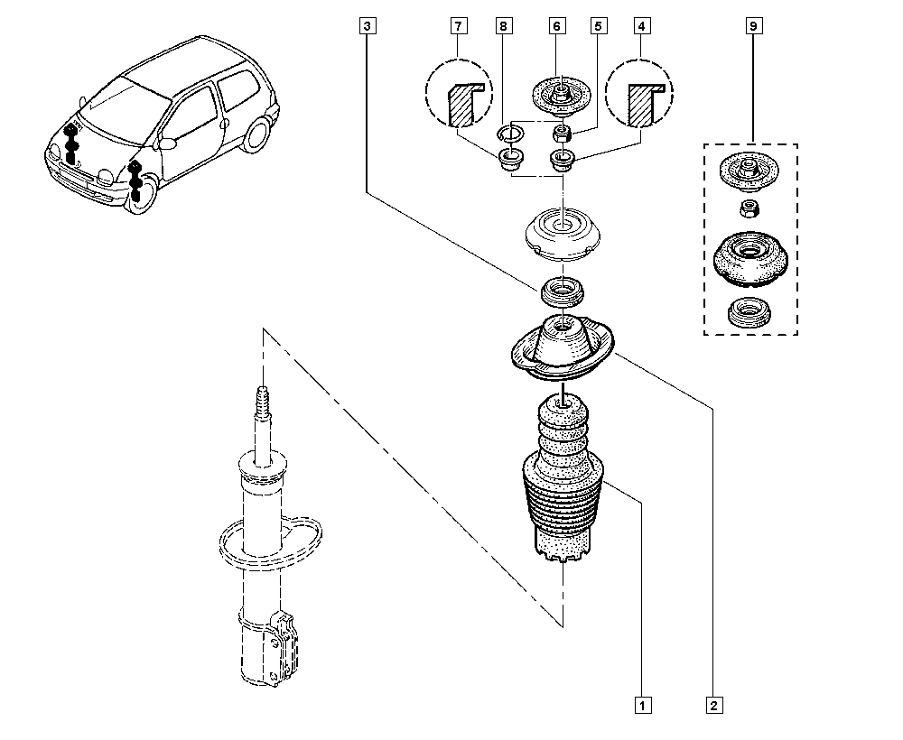 RENAULT 7700819237 - Pölysuojasarja, iskunvaimennin inparts.fi