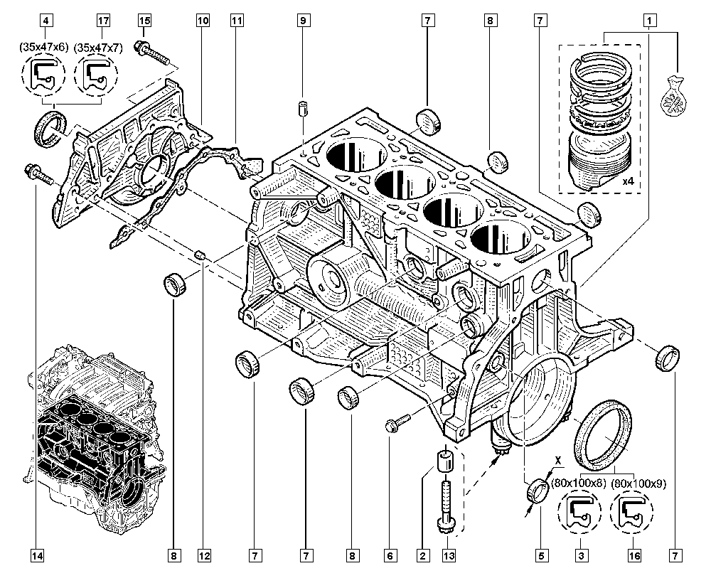 RENAULT 77 01 475 009 - Akselitiiviste, nokka-akseli inparts.fi