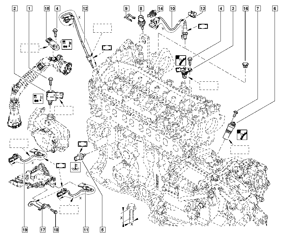 RENAULT 22640 4435R - Tunnistin, pakokaasulämpötila inparts.fi