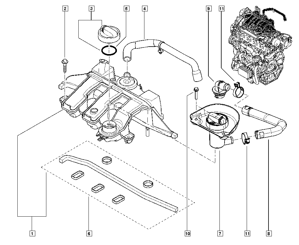 RENAULT 118296756R - Letku, venttiilikopan tuuletus inparts.fi