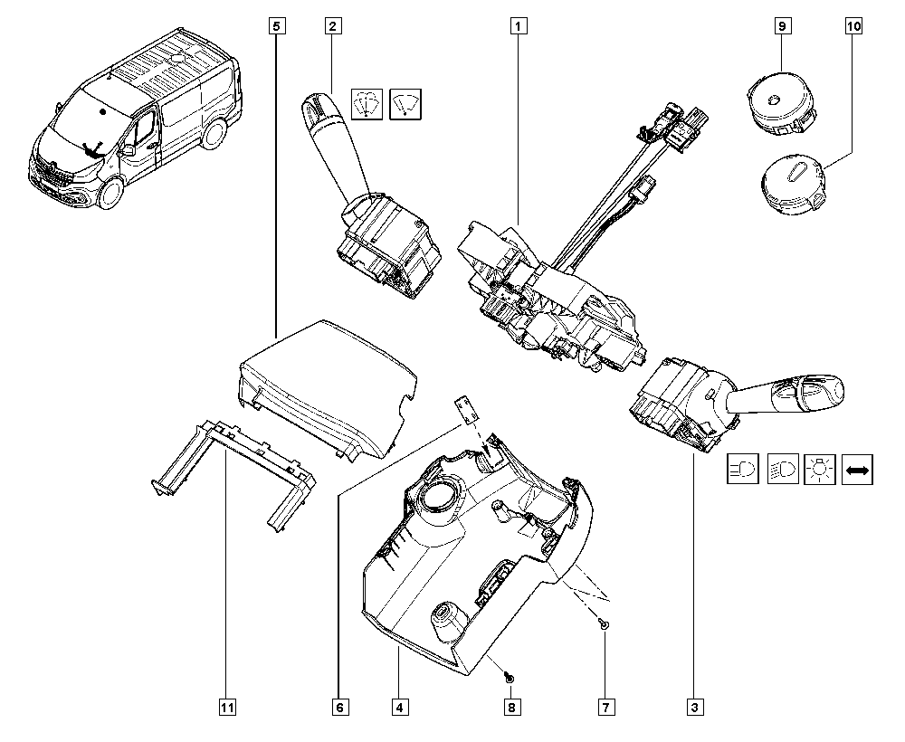 RENAULT 8201167992 - Kytkin, ohjausakseli inparts.fi