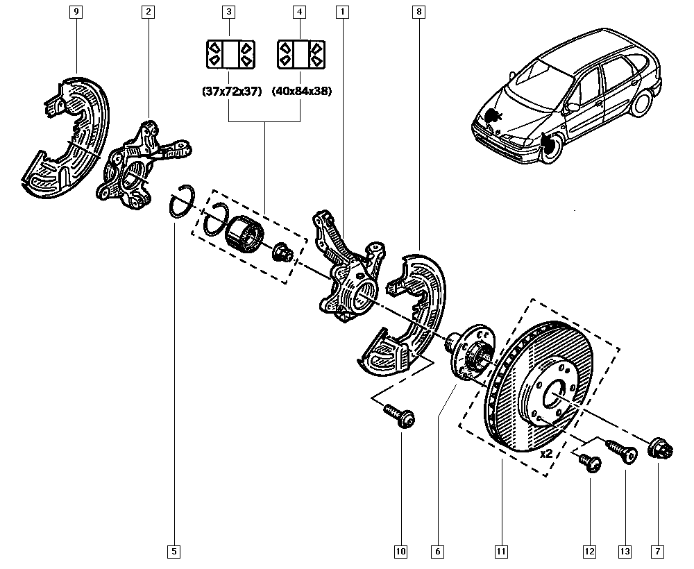 RENAULT 77 00 415 121 - Pyörän napa inparts.fi