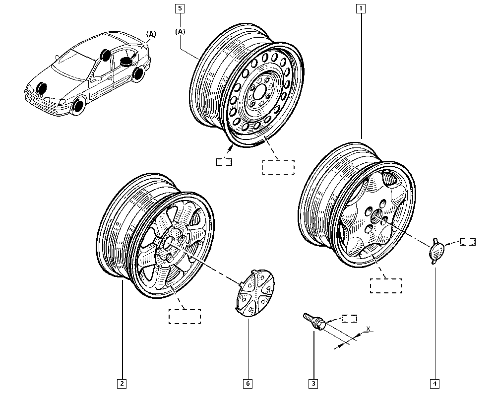 RENAULT 77 00 437 516 - Pyöränruuvi inparts.fi