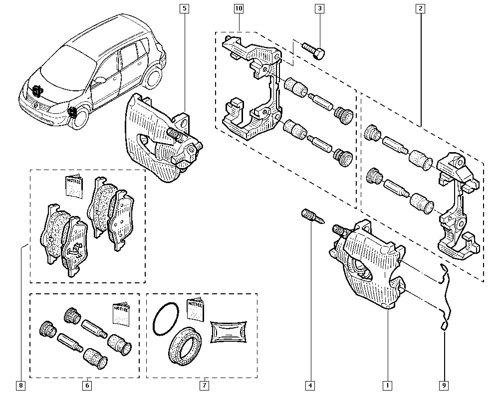 Opel 7701209670 - Tarvikesarja, jarrupala inparts.fi