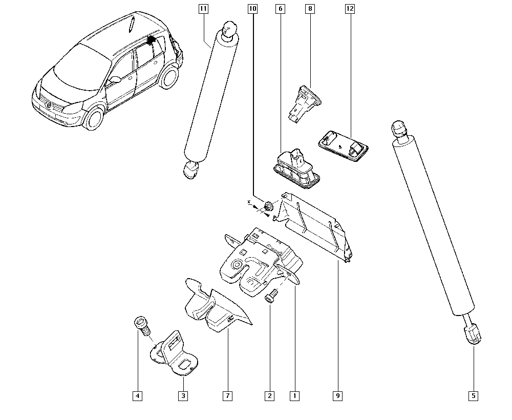 RENAULT 82 00 616 559 - Kaasujousi, tavaratila inparts.fi