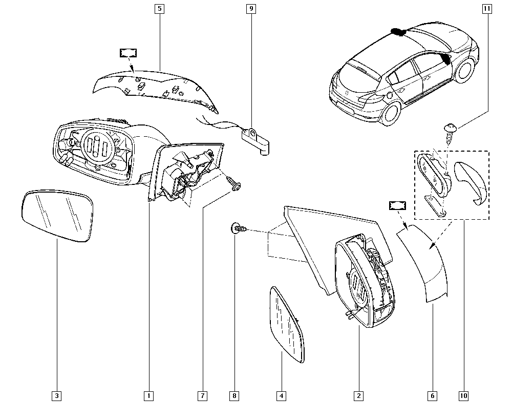 RENAULT 9637 300 50R - Suojus, ulkopeili inparts.fi