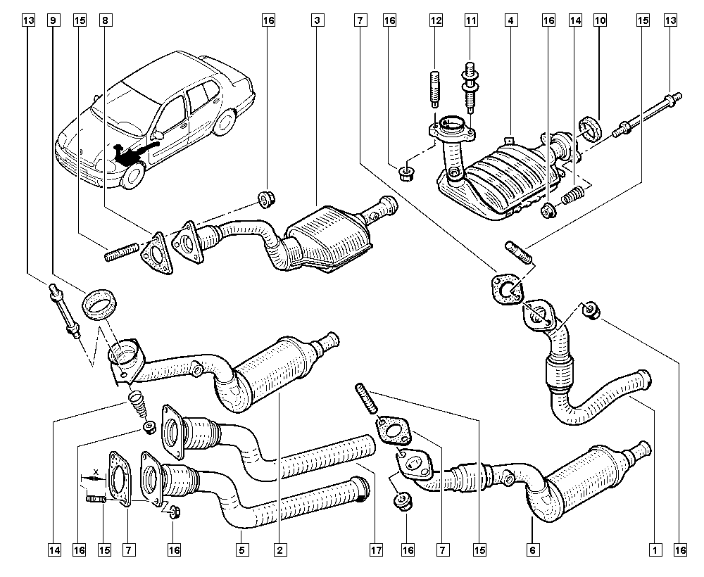 RENAULT 8200070454 - Tiivisterengas, pakoputki inparts.fi