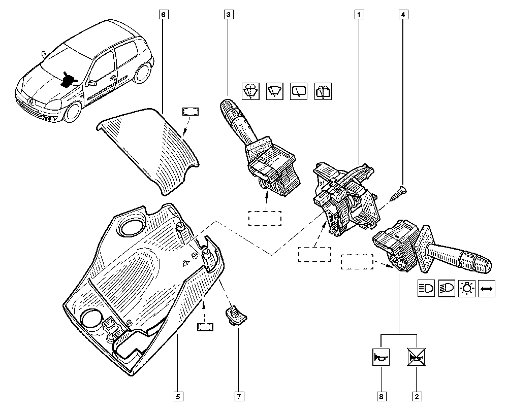 RENAULT 77 01 064 226 - Kytkin, ohjausakseli inparts.fi