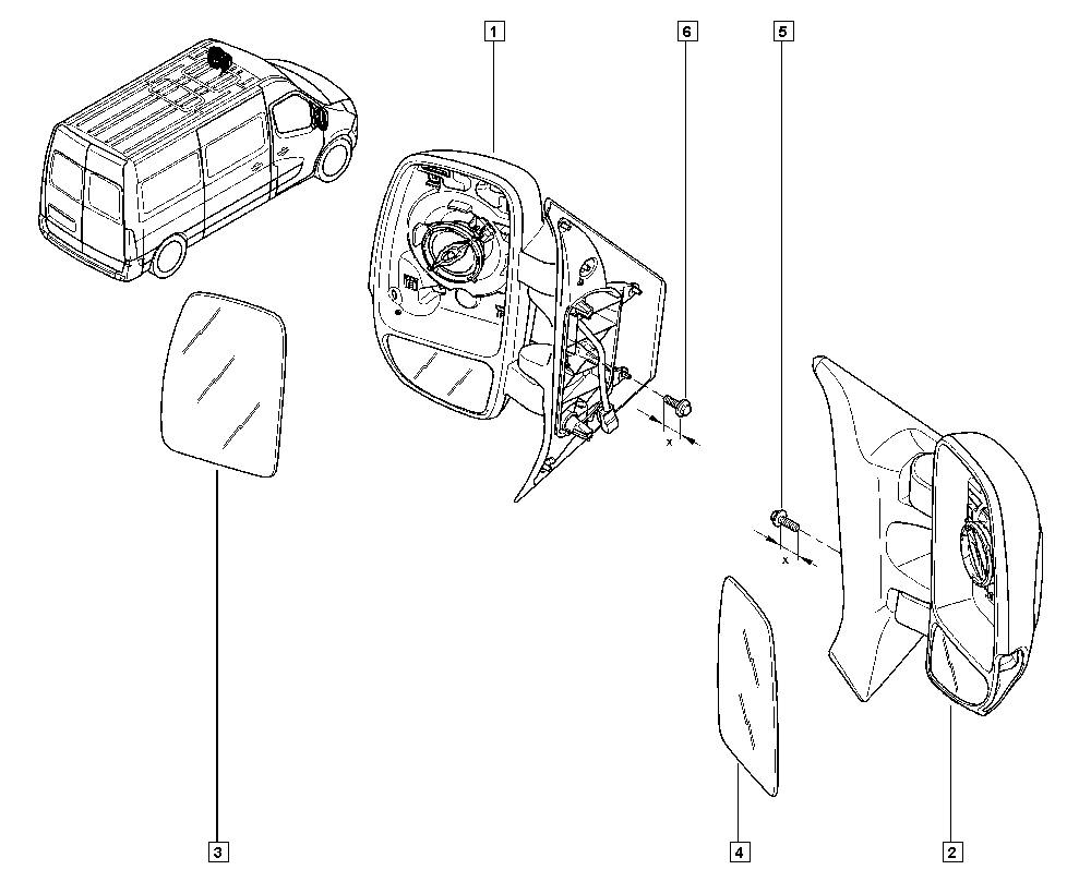 Opel 963655132R - Peililasi, ulkopeili inparts.fi