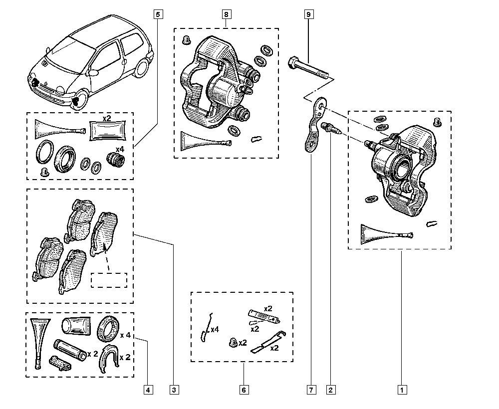 RENAULT 77 01 204 262 - Tarvikesarja, jarrupala inparts.fi