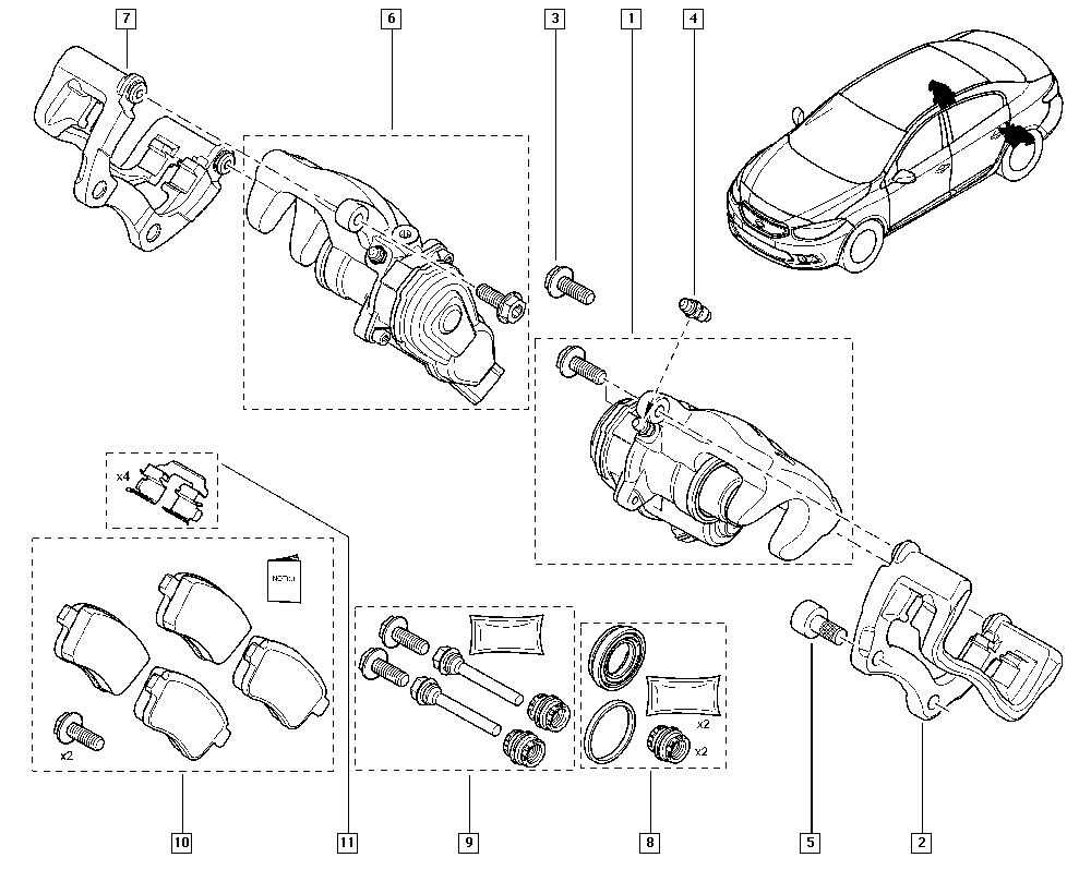 RENAULT 440017348R - Ohjainhylsysarja, jarrusatula inparts.fi