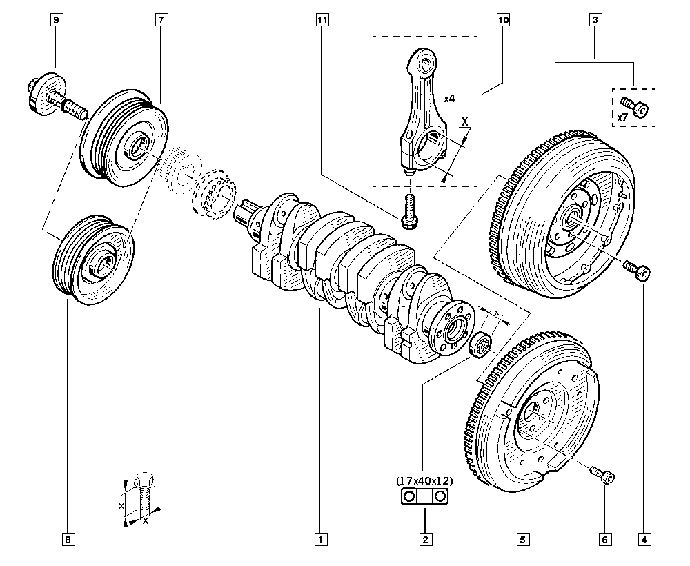 NISSAN 82 00 267 867 - Hihnapyörä, kampiakseli inparts.fi