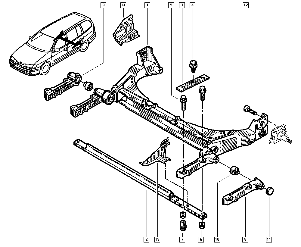 NISSAN 7700762844 - Akselinripustus inparts.fi