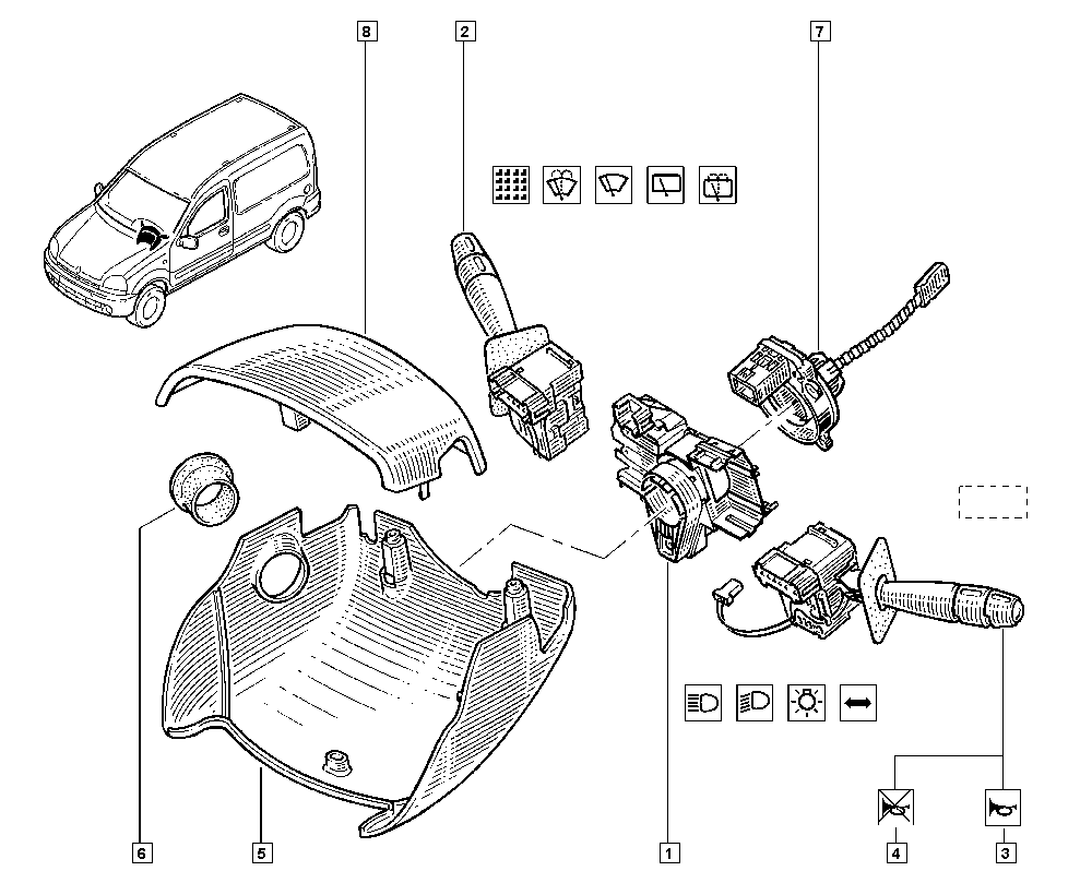 RENAULT 7701058402 - Kytkin, ohjausakseli inparts.fi