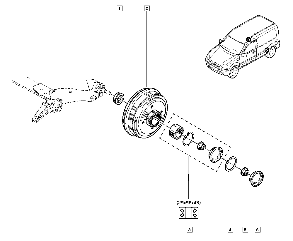 RENAULT 7701205596 - Pyöränlaakerisarja inparts.fi